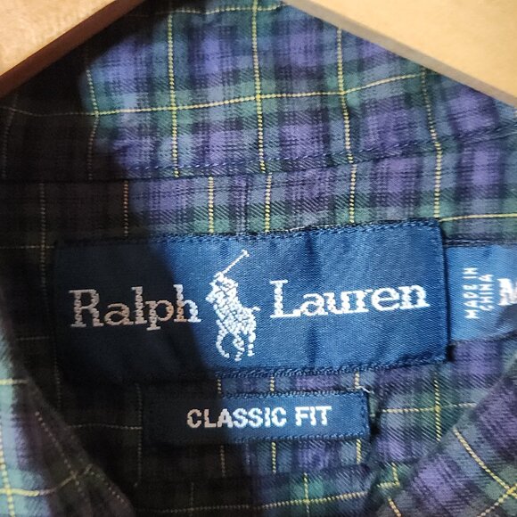 Polo Ralph Lauren Button Down Shirt Mens M Plaid Pony Long Sleeve Checkered EUC - Picture 5 of 9